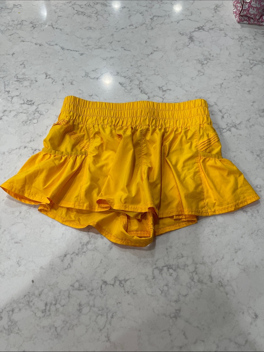 Free People Bright Yellow Ruffled Skort